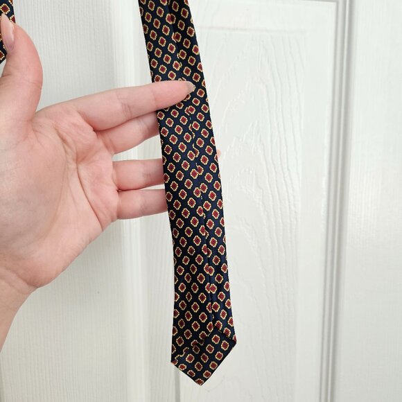 Rene Chagal Hand Made Red, Yellow & Black Tie, Geometrical Pattern - Picture 2 of 10